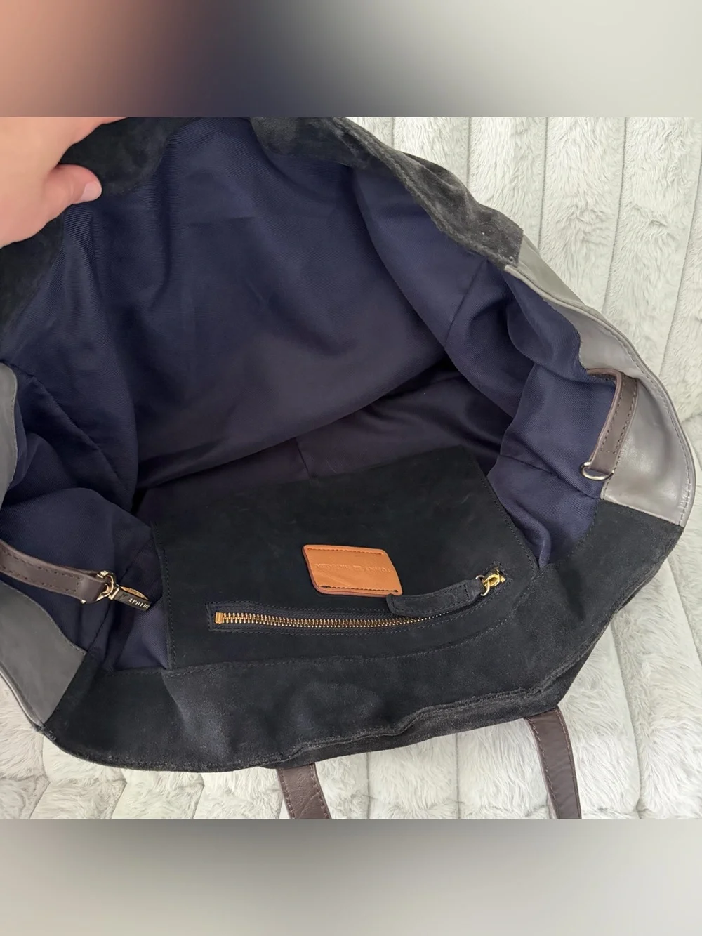 Tommy Hilfiger suede large tote bag